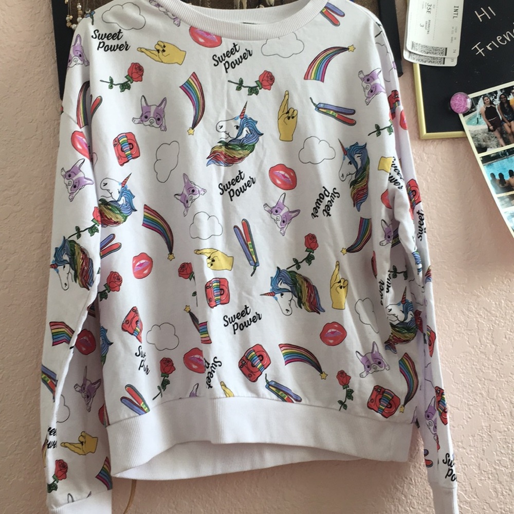 Kids white with emojis sweater